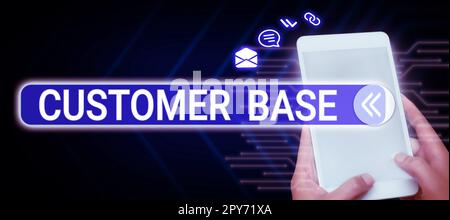 Konzeptionelle Überschrift Kundenbasis. Konzeptfoto ermutigen Kunden, Ihre Marke zu kaufen Stockfoto