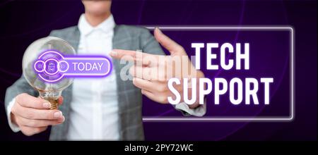Konzeptionelle Anzeige – Technischer Support. Wort für die Unterstützung von Personen, die technische Probleme haben Stockfoto