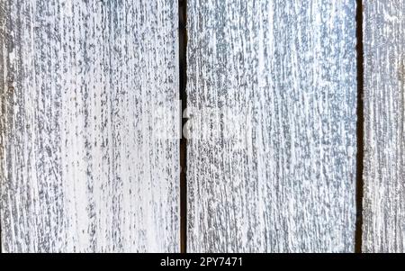 Grau lackiertes Holzbrett Holzstrukturmuster der Leisten. Stockfoto