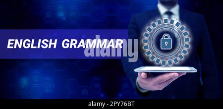 Handschriftlicher Text Englisch Grammatik. Die Kurse zum Thema Internetkonzepte decken alle Ebenen der englischen Sprache und des Schreibens ab Stockfoto