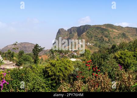 Cabo Verde, Santiago - Cidade Velha - Rua Banana Street Stockfoto