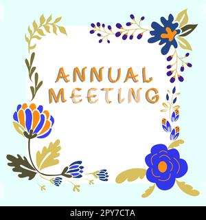 Konzeptdarstellung Jahrestagung. Geschäftskonzept jährliche Zusammenstellung interessierter Aktionäre einer Organisation Stockfoto