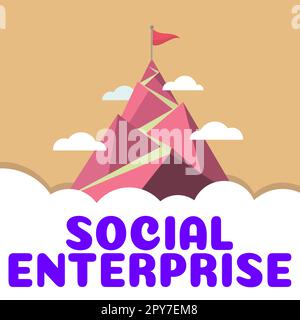 Konzeptionelle Überschrift Social Enterprise. Business Concept Business, das auf sozial verantwortliche Weise Geld verdient Stockfoto