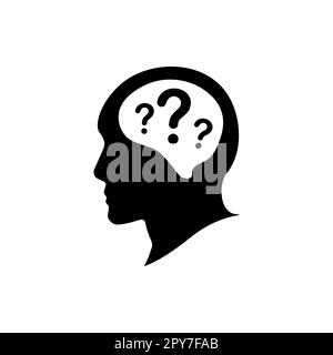 Sprachlose menschliche Ikone mit Fragezeichen-Design. Stock Vektor