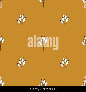 Handgezeichnetes Vektormuster von Beeren, Barbeeren, Cranbeeren, in einer Zeichnung mit undurchsichtiger Tinte Stock Vektor