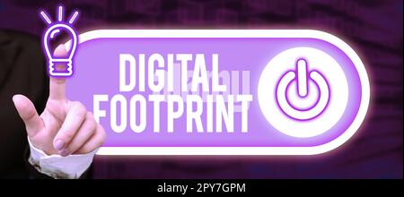 Inspiration mit Digital Footprint. Der Geschäftsansatz nutzt digitale Technologie für den Fertigungsprozess Stockfoto