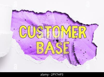 Konzeptionelle Überschrift Kundenbasis. Konzept bedeutet, Kunden zum Kauf Ihrer Marke zu ermutigen Stockfoto