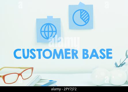 Konzeptionelle Überschrift Kundenbasis. Business Showcase ermutigen Sie Kunden, Ihre Marke zu kaufen Stockfoto