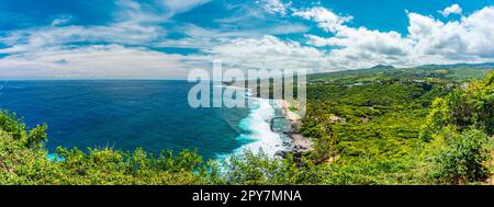 Blick auf den Strand von Grand Anse Stockfoto