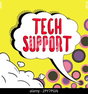 Konzeptionelle Darstellung des technischen Supports. Wort zur Unterstützung von Personen, die technische Probleme haben Stockfoto