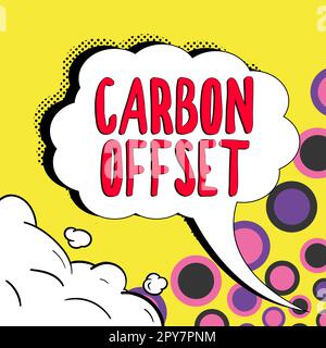 Konzeptionelle Überschrift Kohlenstoff-Offset. Geschäftsübersicht Reduzierung der Emissionen von Kohlendioxid oder anderen Gasen Stockfoto