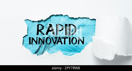 Konzeptionelle Beschriftung Schnelle Innovation. Konzeptionelle Fotocharakteristik einer Website, die Suchmaschinenalgorithmen verwendet Stockfoto