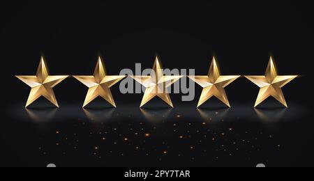 5 Sterne Bestes Preisschild, goldenes Objekt. Vektordarstellung Stock Vektor