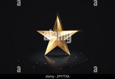 Stern beste Podium Award-Zeichen, goldenes Objekt. Vektorgrafik Stock Vektor