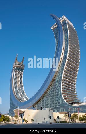 Katara Towers (Crescent Tower oder Katara Hospitality Tower), Lusail , Doha, Katar Stockfoto