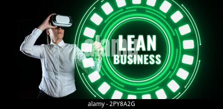 Konzeptionelle Darstellung Lean Business. Geschäftsüberblick Verbesserung der Abfallminimierung ohne Einbußen bei der Produktivität Stockfoto