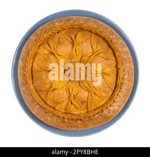 Blick über zur Belish Tatar Big Pie isoliert Stockfoto