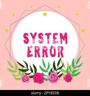 Inspiration zeigt Systemfehler an. Wort für Technologisches Versagen, Software-Kollaps, Datenverlust Stockfoto