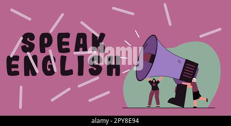 Schild mit der Aufschrift "Sprache Englisch". Business Concept Study eine weitere Fremdsprache Online verbale Kurse Stockfoto