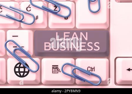 Konzeptionelle Darstellung Lean Business. Konzept bedeutet Verbesserung der Abfallminimierung ohne Einbußen bei der Produktivität Stockfoto