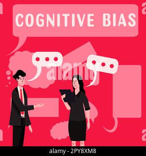 Schrift zeigt Text kognitive Vorurteile an. Wort für psychologische Behandlung psychischer Störungen Stockfoto