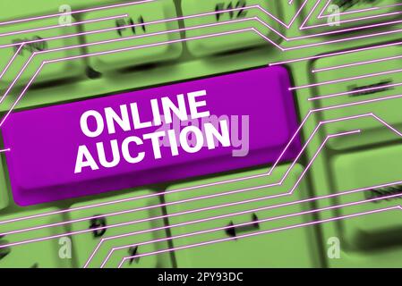 Konzeptionelle Beschriftung Online-Auktion. Business Showcase Prozess des Einkaufs und Verkaufs von Waren oder Dienstleistungen online Stockfoto