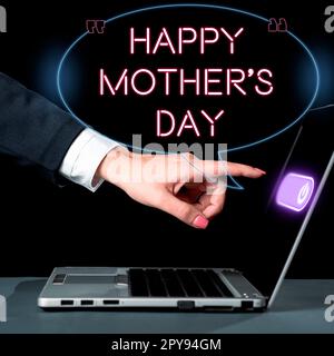 Text zeigt Inspiration Happy Mother's Day (alles gute zum Muttertag). Konzeptbedeutung gefeiert zu Ehren des Einflusses der Mutterschaft in der Gesellschaft Stockfoto