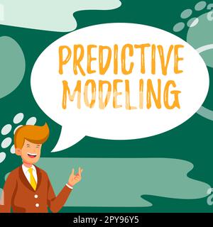 Konzeptionelle Anzeige von Predictive Modeling. Geschäftsüberblick Wartungsstrategie basierend auf Predictive Analytics Stockfoto