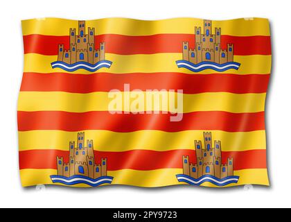 Ibiza, Flagge der Balearen, Spanien Stockfoto