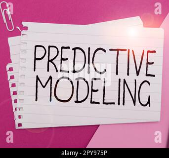 Konzeptionelle Anzeige von Predictive Modeling. Konzept bedeutet Wartungsstrategie basierend auf vorausschauenden Analysen Stockfoto