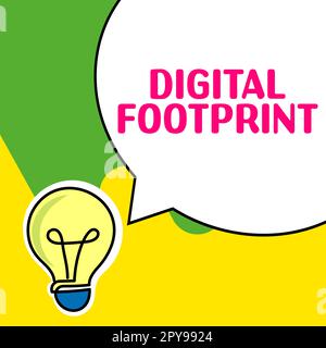Inspiration mit Digital Footprint. Internet Concept nutzt digitale Technologie für den Fertigungsprozess Stockfoto