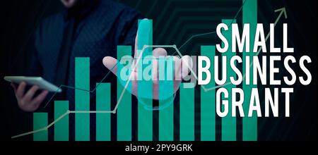 Konzeptionelle Darstellung des Zuschusses für kleine Unternehmen. Konzeptfoto ein Einzelunternehmen, das für seine begrenzte Größe bekannt ist Stockfoto