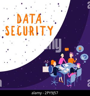 Konzeptionelle Anzeige Datensicherheit. Konzeptionelle Fotovertraulichkeit Festplattenverschlüsselung Sicherungen Passwortabschirmung Stockfoto