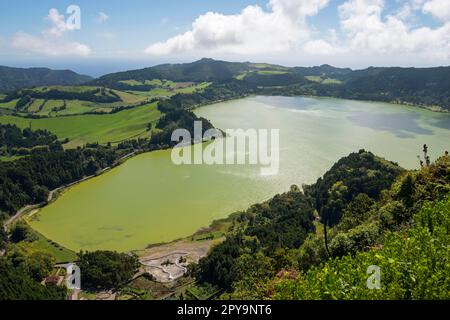 Lake Furnas, Lagoa das, Sao Miguel, Azoren, Portugal Stockfoto