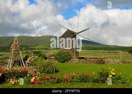 Windmühle, Doze Ribeiras, Terceira, Azoren, Portugal Stockfoto