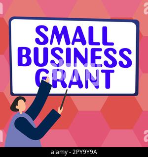 Konzeptionelle Darstellung des Zuschusses für kleine Unternehmen. Konzeptfoto ein Einzelunternehmen, das für seine begrenzte Größe bekannt ist Stockfoto