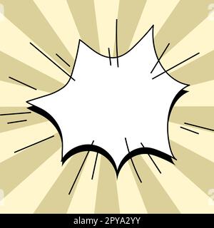 Comic Blank Speech Bubble Mit Copy Space Und Bunten Doodles. Stockfoto