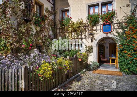 Burg-Hotel in Rothenburg Stockfoto