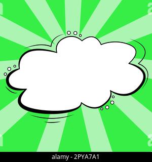 Comic Blank Speech Bubble Mit Copy Space Und Bunten Doodles. Stockfoto