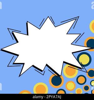 Comic Blank Speech Bubble Mit Copy Space Und Bunten Doodles. Stockfoto