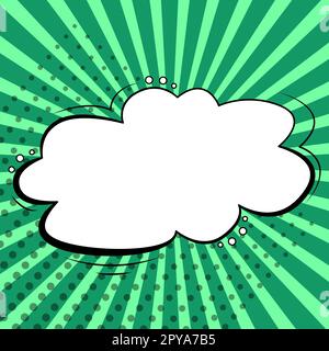 Comic Blank Speech Bubble Mit Copy Space Und Bunten Doodles. Stockfoto