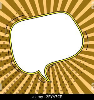 Comic Blank Speech Bubble Mit Copy Space Und Bunten Doodles. Stockfoto