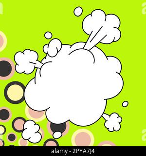Comic Blank Speech Bubble Mit Copy Space Und Bunten Doodles. Stockfoto