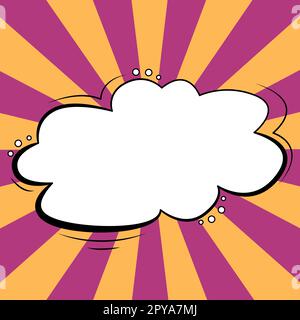 Comic Blank Speech Bubble Mit Copy Space Und Bunten Doodles. Stockfoto