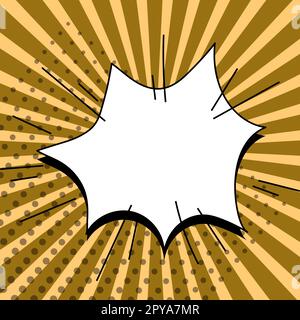Comic Blank Speech Bubble Mit Copy Space Und Bunten Doodles. Stockfoto