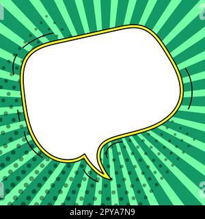Comic Blank Speech Bubble Mit Copy Space Und Bunten Doodles. Stockfoto