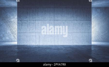 Abstract 3D Innenraum mit Betonwänden Stockfoto
