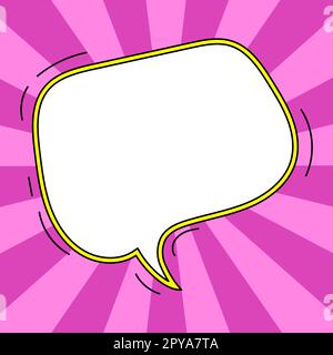 Comic Blank Speech Bubble Mit Copy Space Und Bunten Doodles. Stockfoto