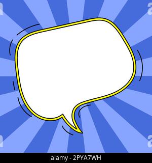Comic Blank Speech Bubble Mit Copy Space Und Bunten Doodles. Stockfoto
