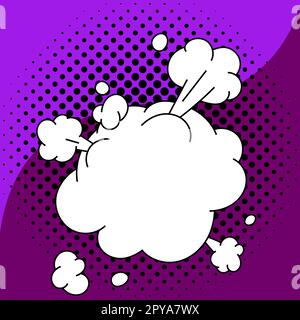 Comic Blank Speech Bubble Mit Copy Space Und Bunten Doodles. Stockfoto